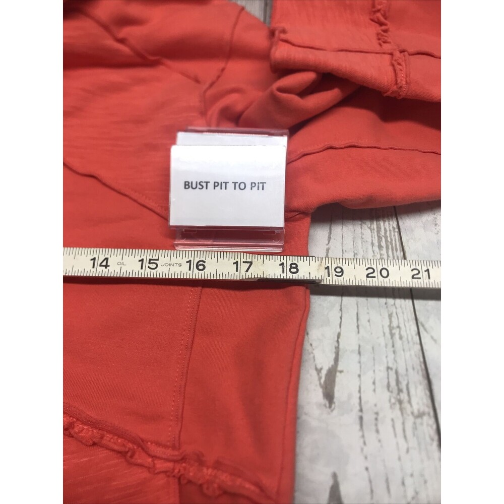 Neon Buddha Women's Shacket Size Medium Long Sleeve Statement Buttons Orange - Picture 12 of 14